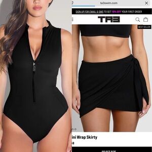 See update* TA3 Corset sleeveless surfy swim suit Short XL & Mini wrap skirty L